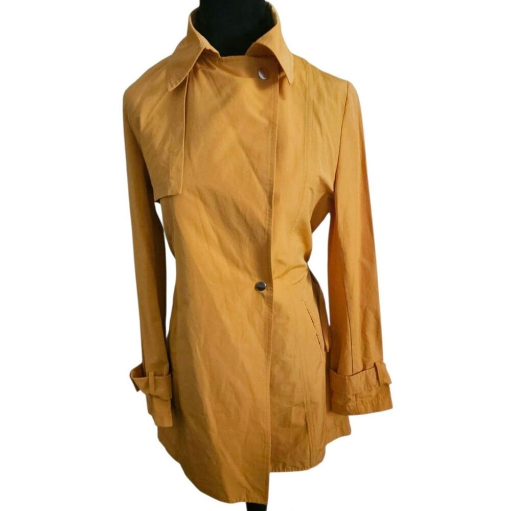 Berma Yellow Women Italian Trenchcoat Jacket Size Small